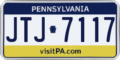 PA license plate JTJ7117