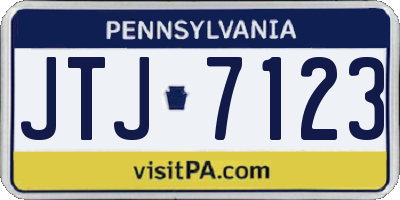 PA license plate JTJ7123