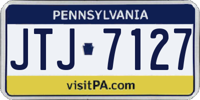 PA license plate JTJ7127