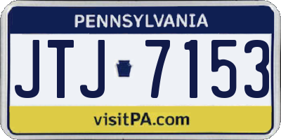 PA license plate JTJ7153