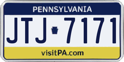 PA license plate JTJ7171