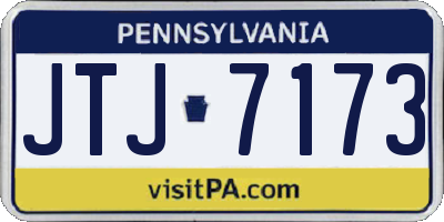 PA license plate JTJ7173