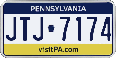 PA license plate JTJ7174