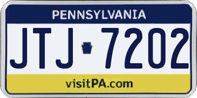 PA license plate JTJ7202