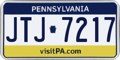 PA license plate JTJ7217
