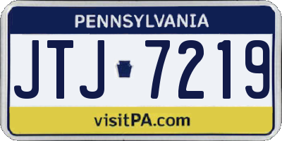 PA license plate JTJ7219