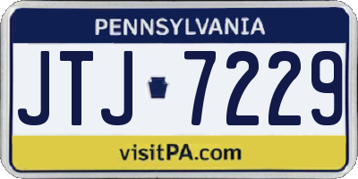 PA license plate JTJ7229