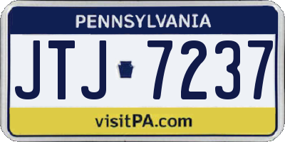 PA license plate JTJ7237