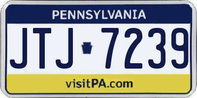 PA license plate JTJ7239