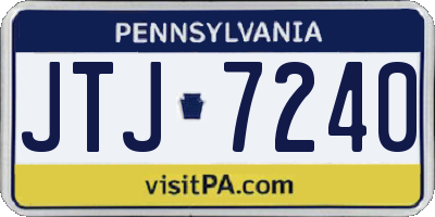 PA license plate JTJ7240