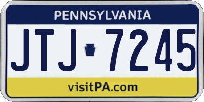 PA license plate JTJ7245