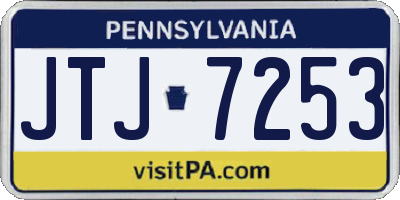 PA license plate JTJ7253