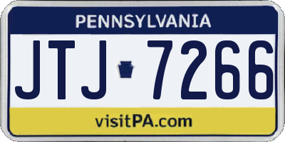PA license plate JTJ7266