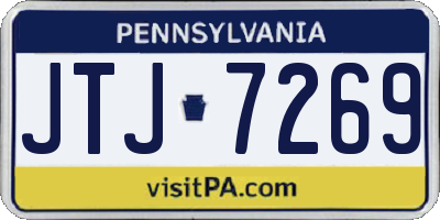 PA license plate JTJ7269