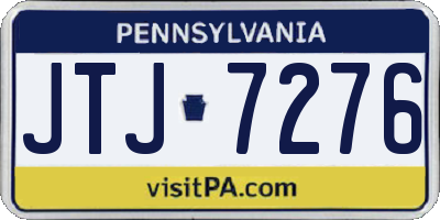 PA license plate JTJ7276