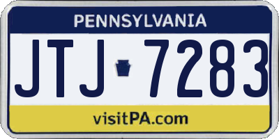 PA license plate JTJ7283