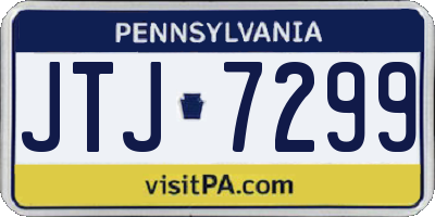 PA license plate JTJ7299