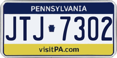 PA license plate JTJ7302