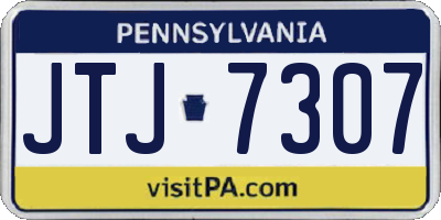 PA license plate JTJ7307