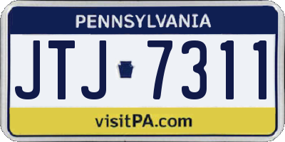 PA license plate JTJ7311