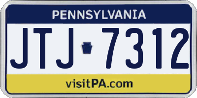 PA license plate JTJ7312