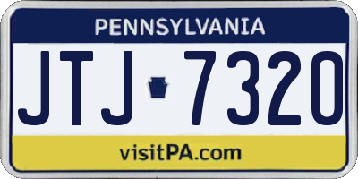 PA license plate JTJ7320