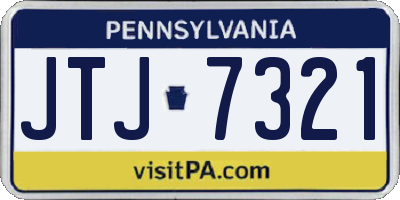 PA license plate JTJ7321