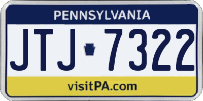PA license plate JTJ7322