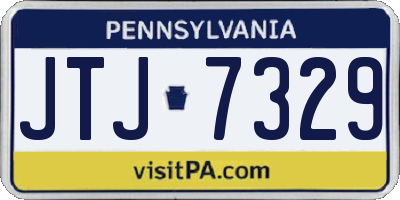 PA license plate JTJ7329