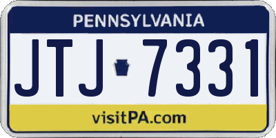 PA license plate JTJ7331