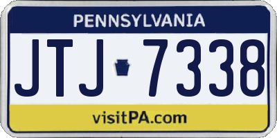 PA license plate JTJ7338