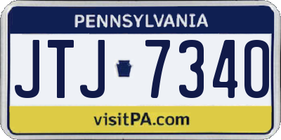PA license plate JTJ7340