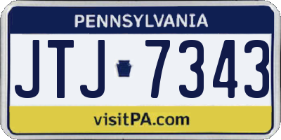 PA license plate JTJ7343
