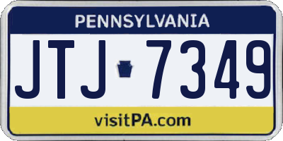 PA license plate JTJ7349
