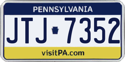 PA license plate JTJ7352