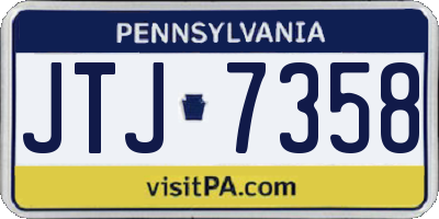PA license plate JTJ7358