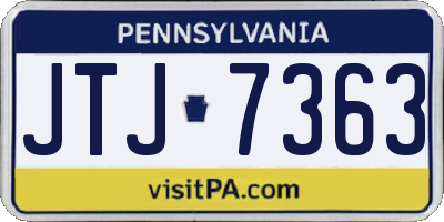 PA license plate JTJ7363
