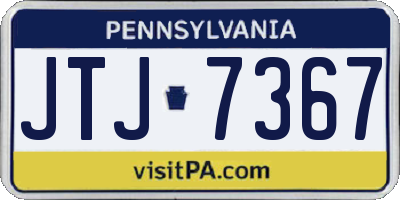 PA license plate JTJ7367