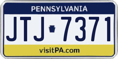 PA license plate JTJ7371