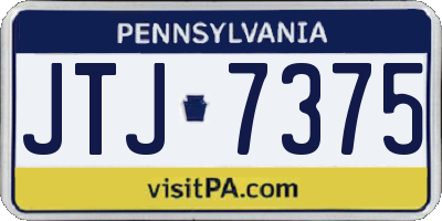 PA license plate JTJ7375