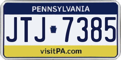 PA license plate JTJ7385