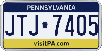 PA license plate JTJ7405