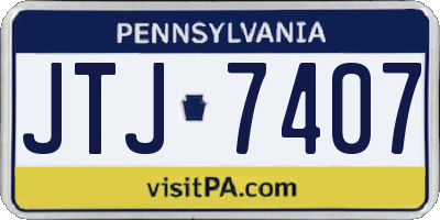 PA license plate JTJ7407