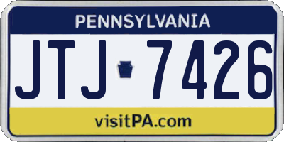 PA license plate JTJ7426