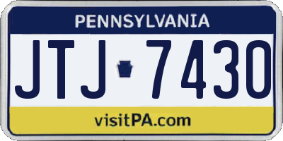 PA license plate JTJ7430
