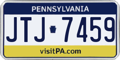 PA license plate JTJ7459