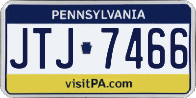 PA license plate JTJ7466
