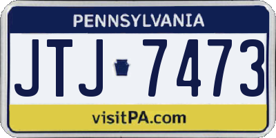 PA license plate JTJ7473