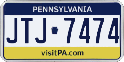 PA license plate JTJ7474