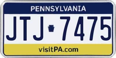 PA license plate JTJ7475